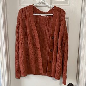 Miami Rust Cable Knit Cardigan
